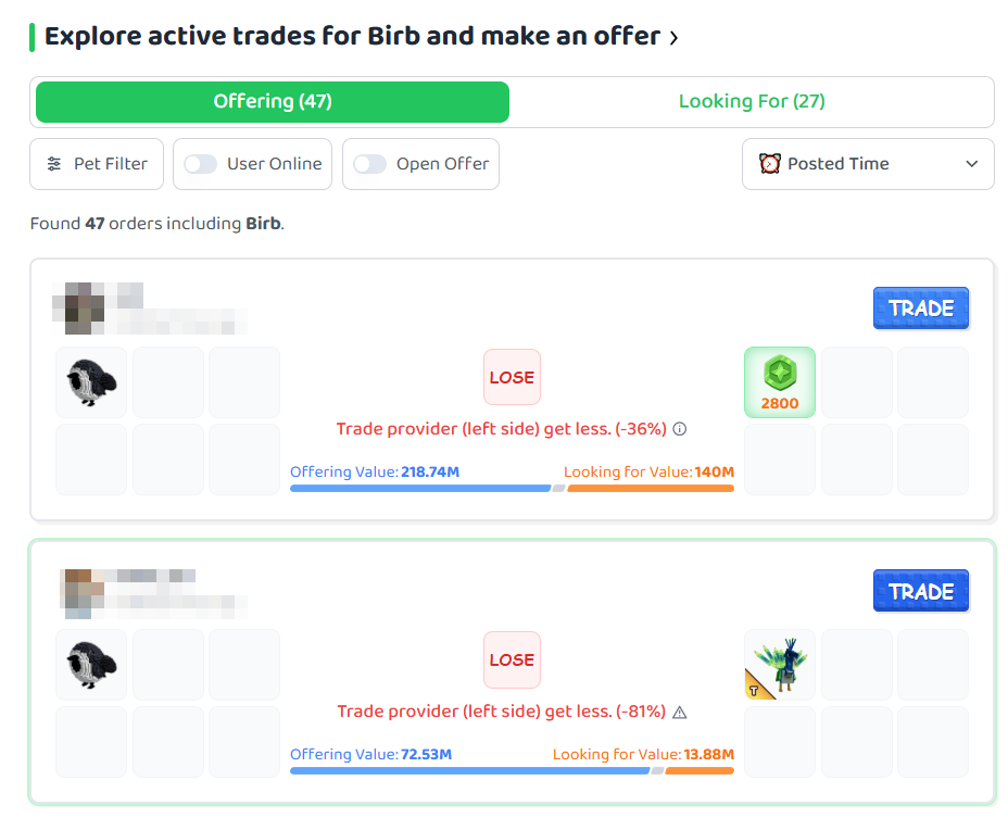 grow a garden birb trade