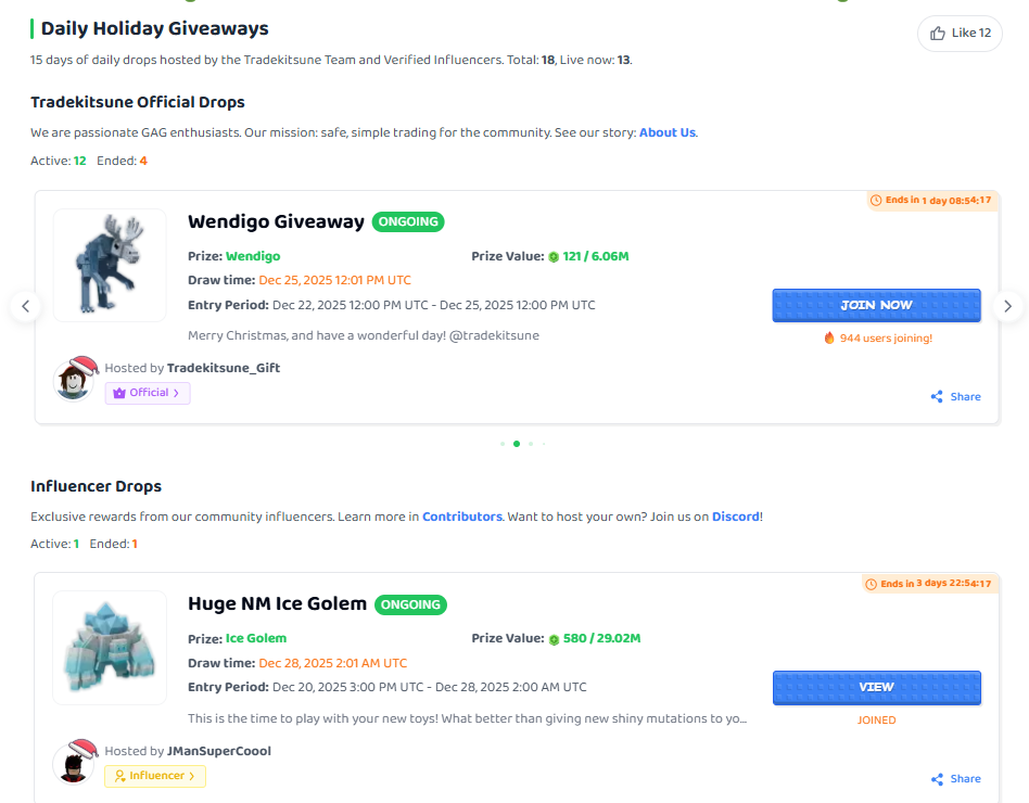 Event 1 : 15-Day Daily Giveaway (Dec 20 – Jan 3)